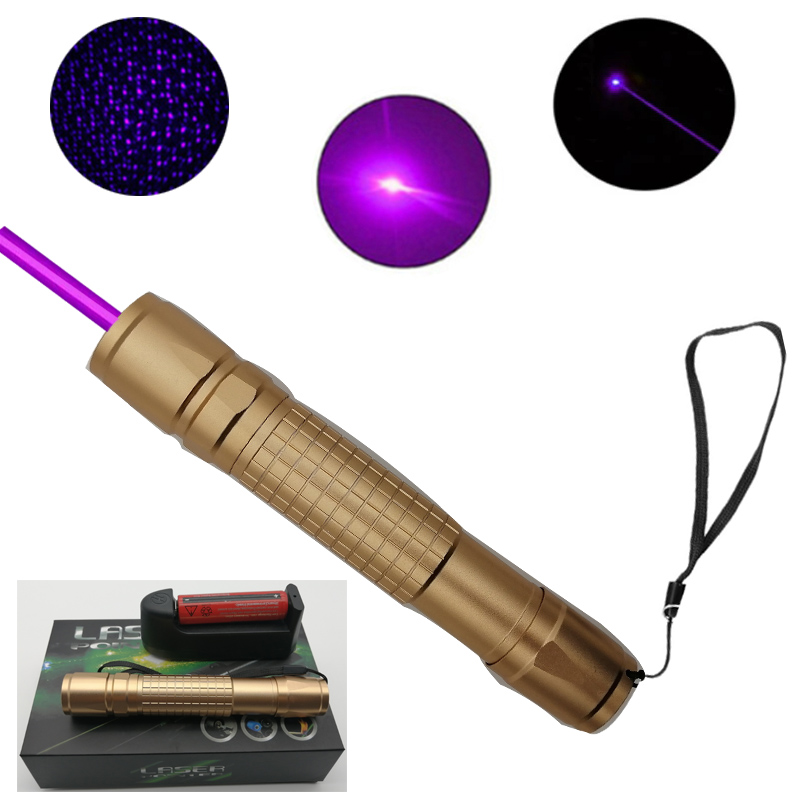 Purple Violet Laser Pointer 405nm Military for Outdoor Hunting Self-Defense Guide Signal Light